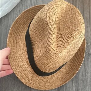 Stylish Tan Fedora Hat with Black Band